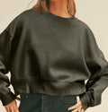 Cropped Soft Knit Sweatshirt