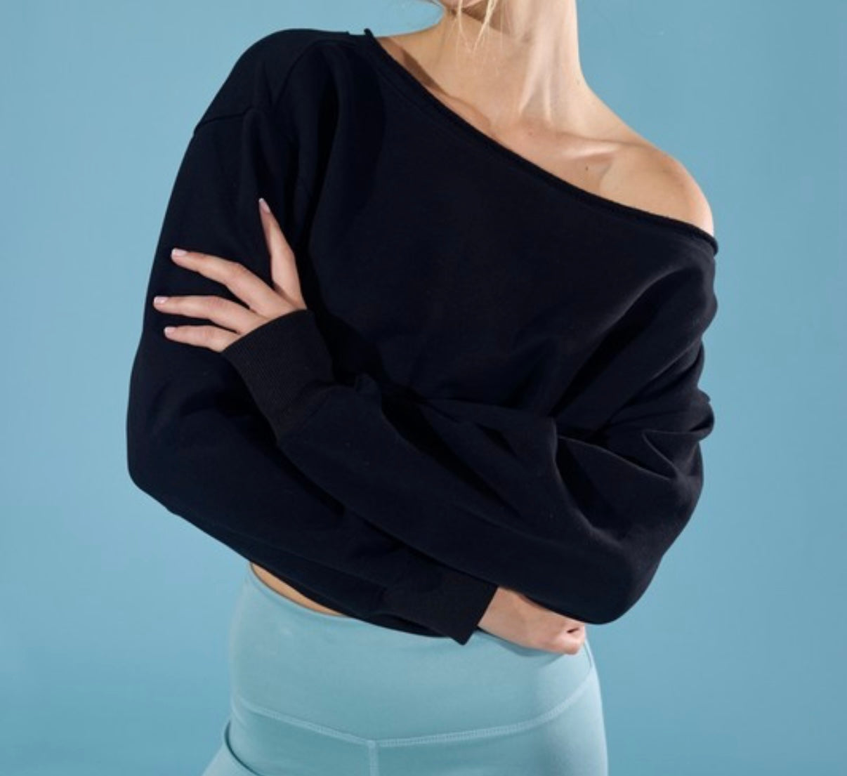 Dropped Shoulder Jersey Sweatshiirt