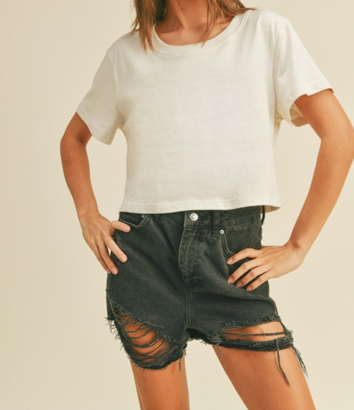 Short Sleeve Cropped Soft Tee